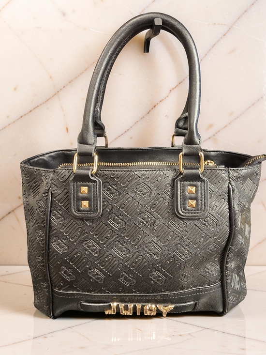 Juicy Couture Handbags - Juicy Couture Fame Satchel Black Debossed Monogram Speedy Bag